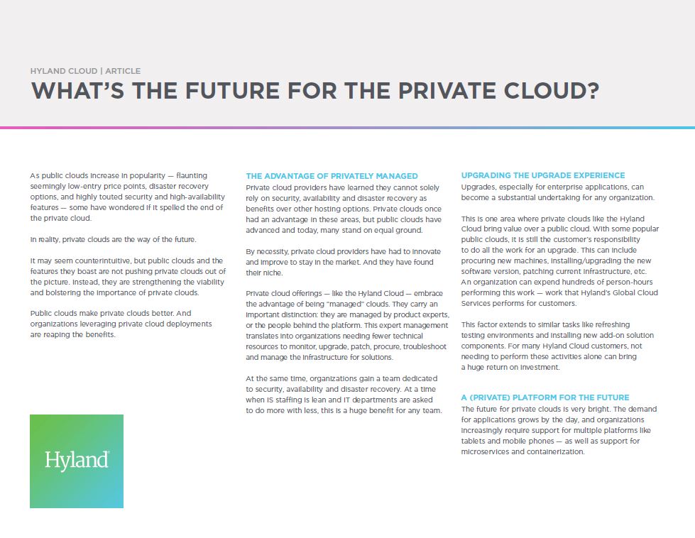 Private Cloud, Public Cloud, Hyland, Kyocera, Software, Document Management, Simplified Office Solutions